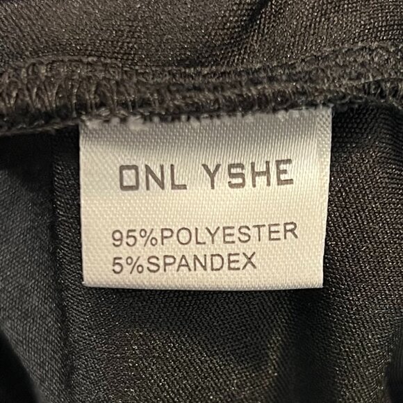 Only She Chic Black Long Sleeve Tie Neck Dress With Asymmetrical Hem - Picture 5 of 6